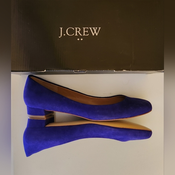 J. Crew Cobalt Blue Sued Ballet Flats ***NEW*** - Picture 9 of 10
